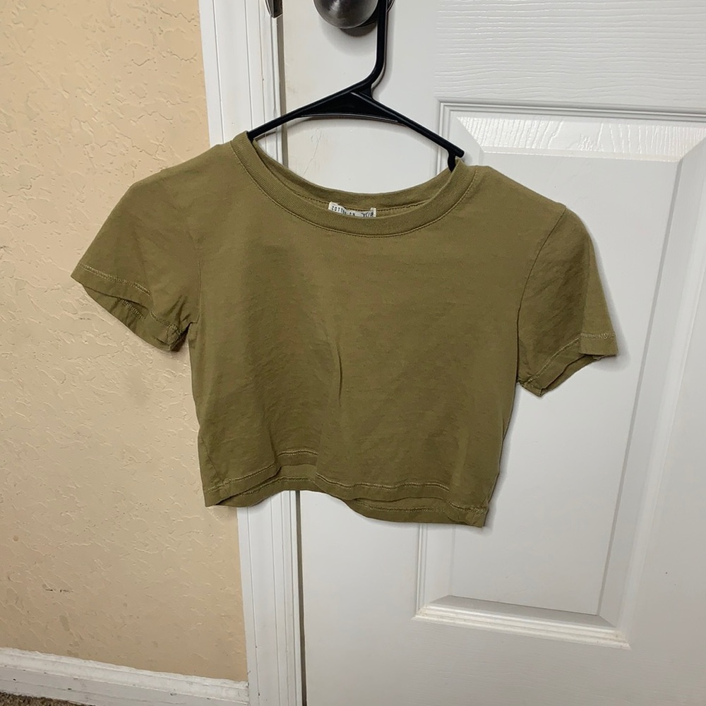 Green crop top